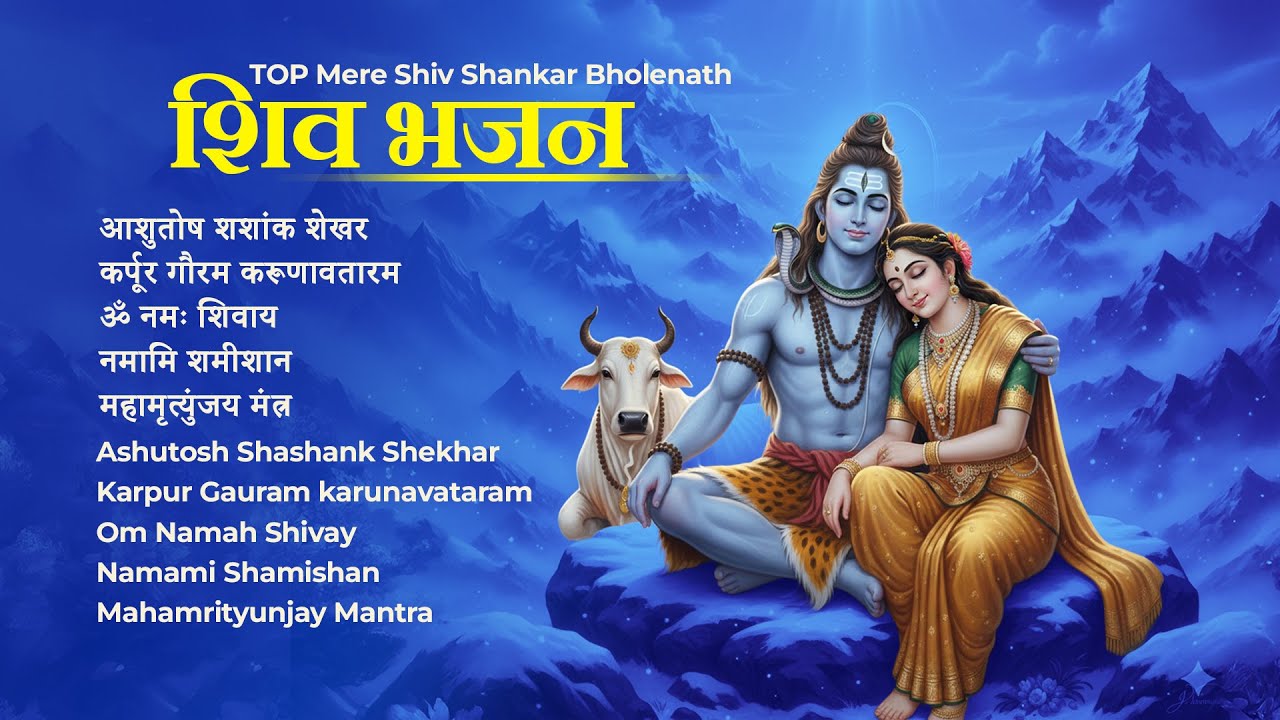 शिव भजन - आशुतोष शशाँक शेखर, कर्पूर गौरम करुणावतारं, ॐ नमः शिवाय, नमामी शमीशान, महामृत्युंजय मंत्र