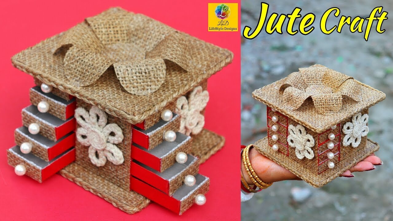 DIY Jewellery Box Made from Jute Rope | Mini Jewellery Box Making | Jewellery Organizer | Jute Craft