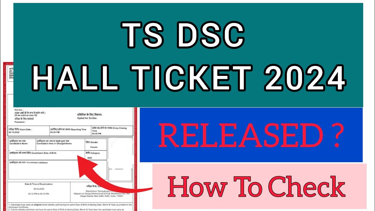 TS DSC Hall Ticket 2024 | How To Check TS DSC Hall Ticket 2024