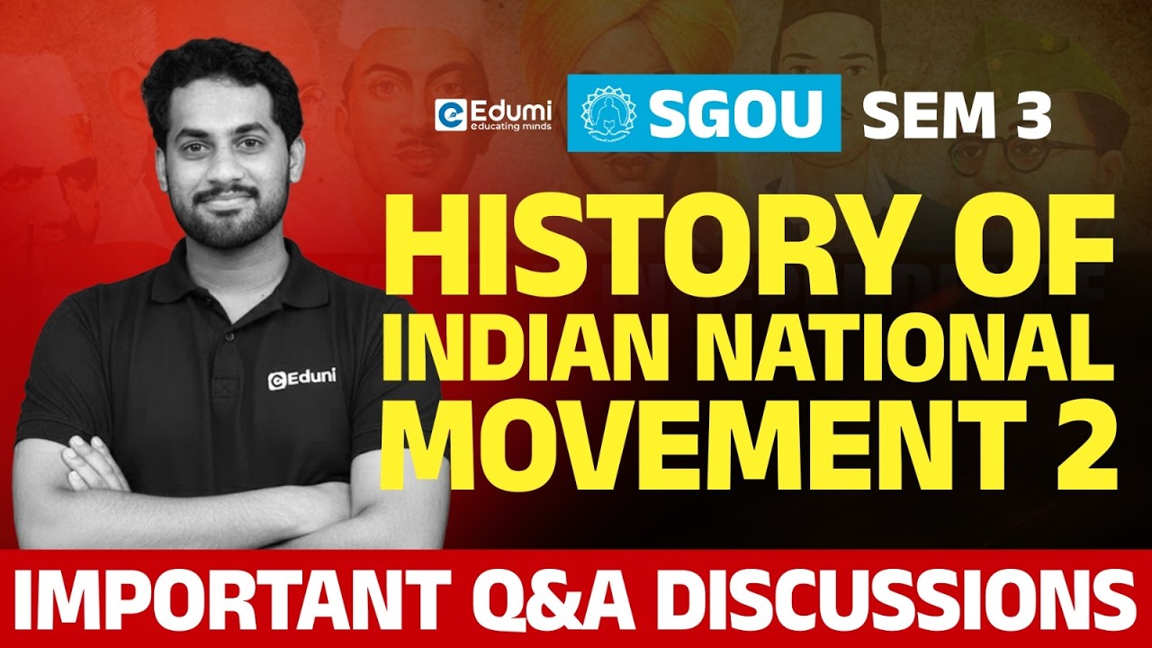SGOU|SEM3|History Of Indian National Movement| Section B Questions &Answers