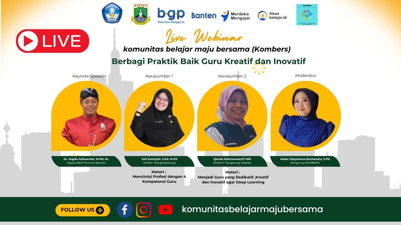 Webinar Kombers Berbagi Praktik Baik Guru Kreatif dan Inovatif