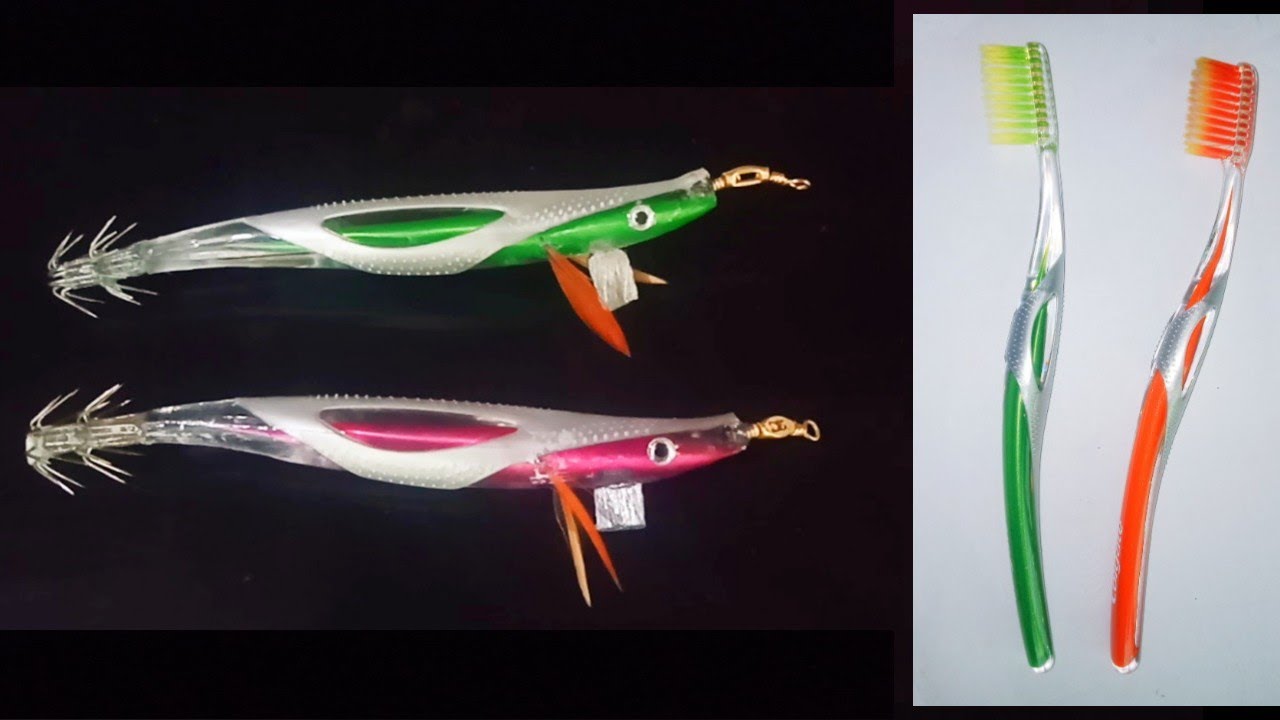 how to make squid lure using TOOTHBRUSH - #2 ( pangnukos )