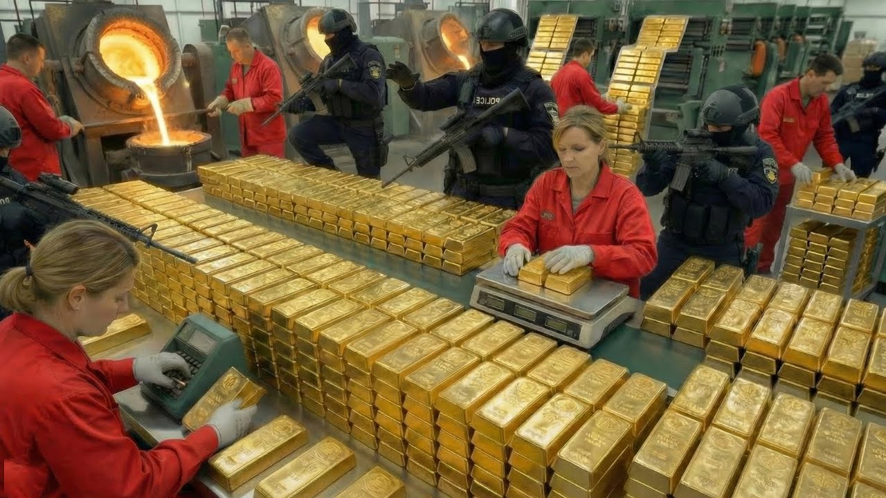 Inside the 24K Gold Factory: How Mining Ore Is Refined Into Millions Of Gold Bars (Full Process)