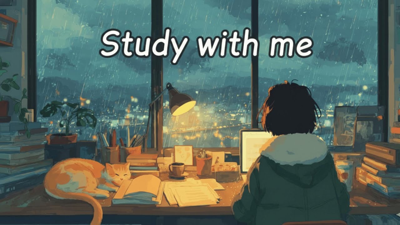 [playlist] JUST LEAVE IT ON | Study with Me – Rainy Night Window (Cozy Lofi Focus)