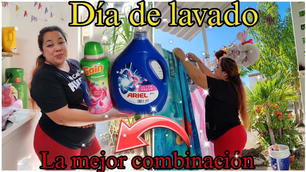 Lavado con Jabón Ariel ULTRA FRESH 🌺 + Gain 🌷 La mejor combinación para lavar 🧼a mano y en lavadora