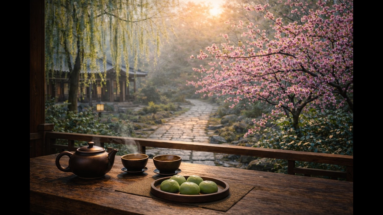 1 Hour Chinese Zen Garden Music 🌸 Guzheng Music & Spring Serenity | Peaceful Tea Garden Ambience