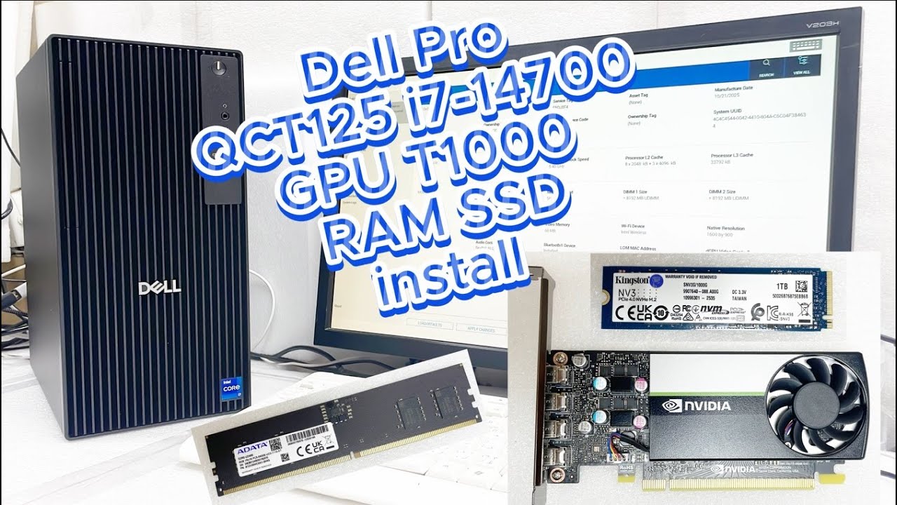 Dell Pro QCT1250 i7-14700 GPU T1000, RAM SSD install | Dell Pro QCT1250 Unboxing