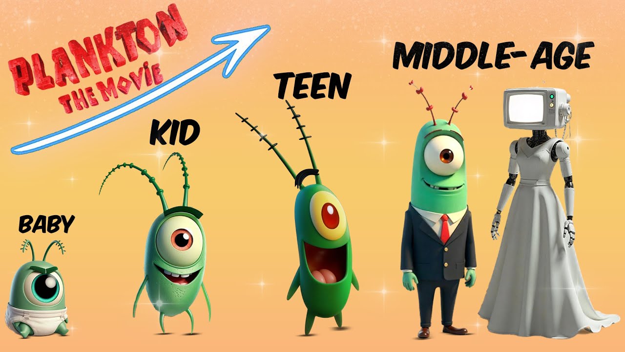 🦠Plankton: The Movie Characters Growing Up Evolution 💫 | Sponge  Bob, Karen, SquidWard, Patrick Star