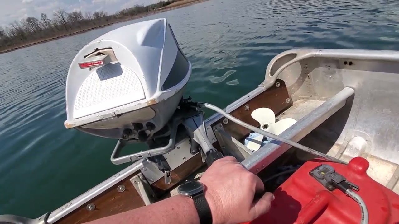 1962 Evinrude Fastwin 18hp (Mishmash Johnny Cash) Lake Run AJC417 Prop