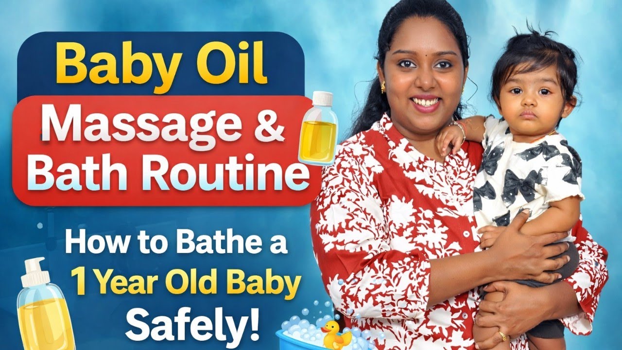 Baby oil massage & Bath Routine | How to Bathe a 1 Year Old Baby SAFELY