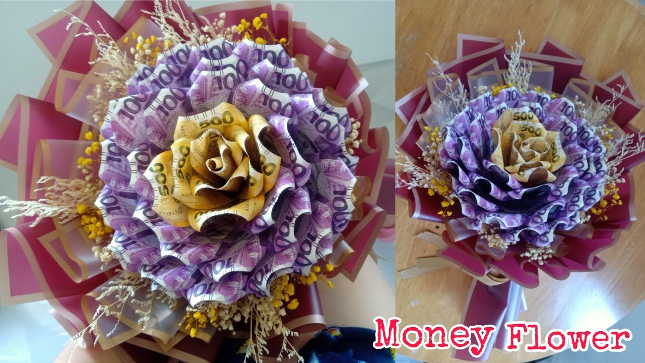 Money flower 50pcs bills  Money flower tutorial #diybouquet #moneybouquet #moneyflower