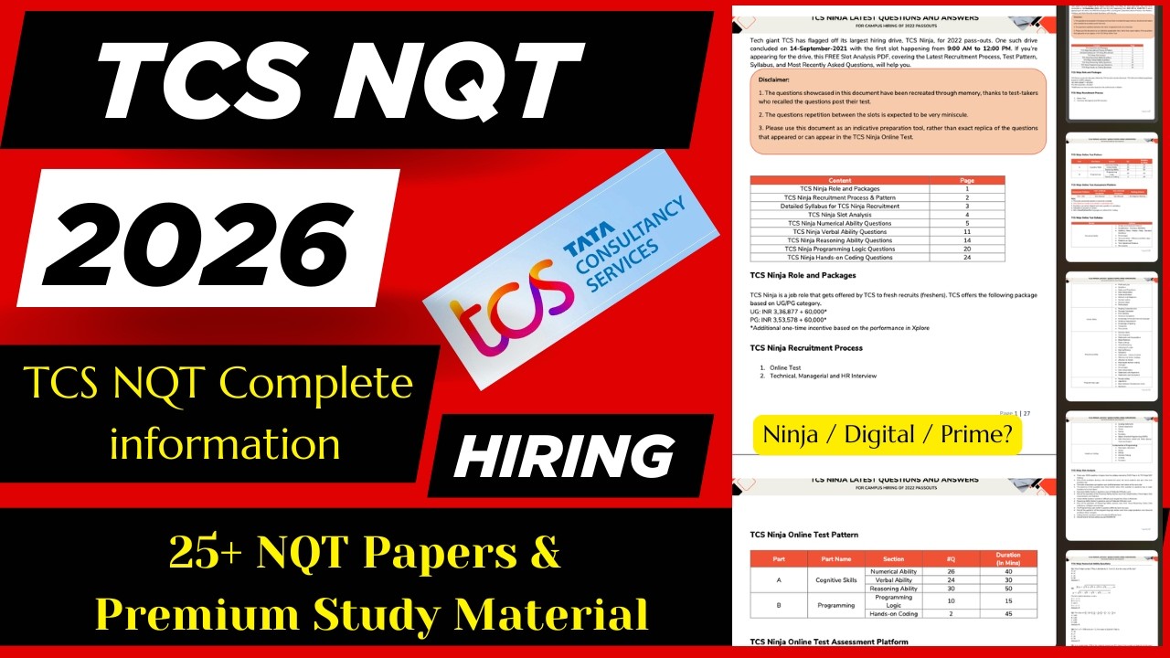 About TCS NQT HIRING (Ninja / Digital / Prime) | 25+ Papers | Premium Placement Material #TCS #NQT
