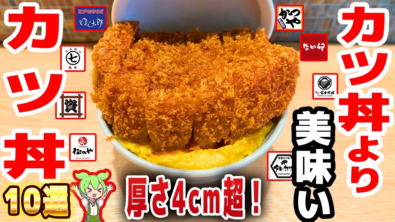 【異常にうまい】チェーン店の反則カツ丼10選！厚さ7cmカツ、牛丼合盛り、味噌ダレなど【ずんだもん解説】