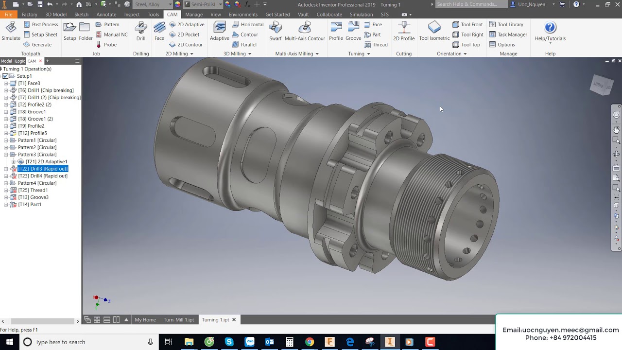 Inventor HSM 2019 Mill/Turn & Post Processor