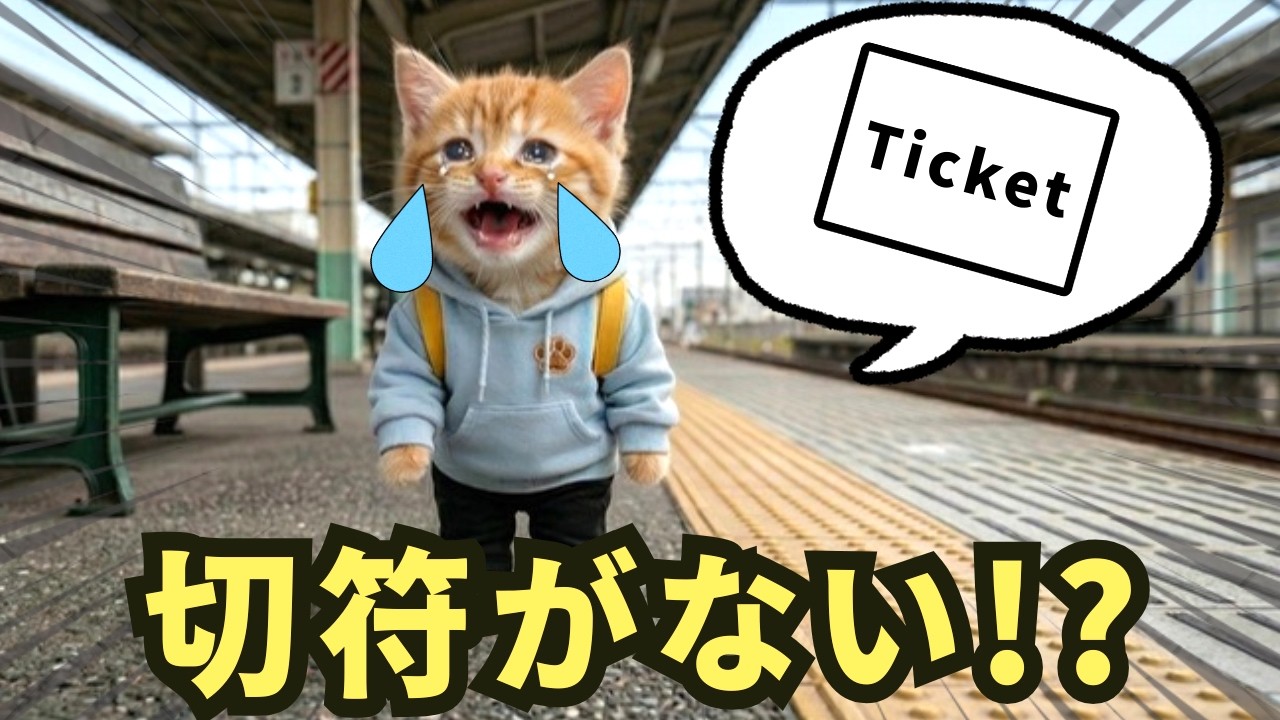 切符がないにゃ！？電車で迷子になった猫&hellip;【チョロのお出かけ】　No Ticket!? A Cat Lost on the Train&hellip;