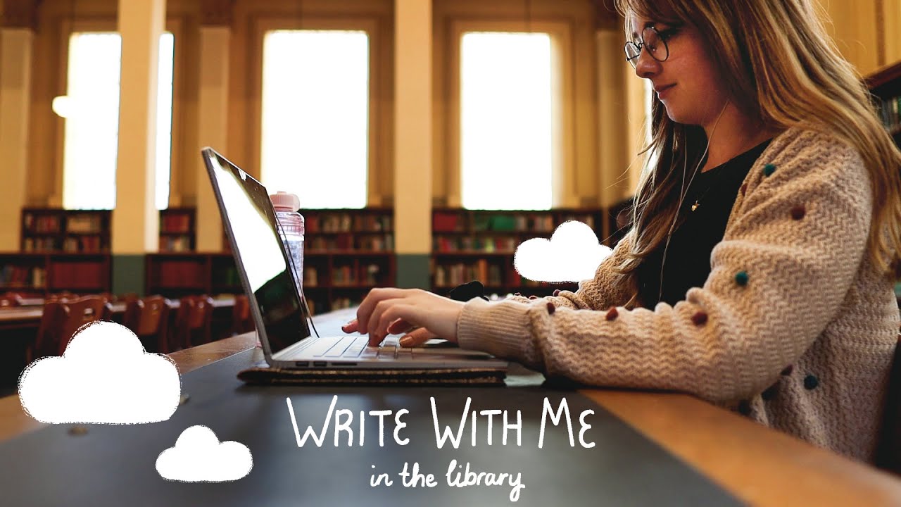 Write with me in a beautiful old library ☁️ 1 hour of ASMR typing, gentle music & library sounds