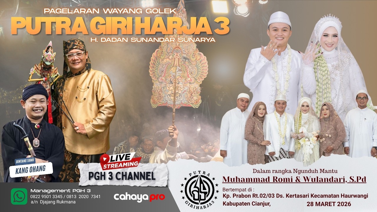🔴Live Pagelaran Wayang Golek Putra Giriharja 3 Ki Dalang H. Dadan Sunandar S - Haurwangi Cianjur