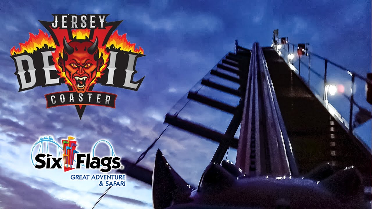 October 2021 Jersey Devil Roller Coaster On Ride Front Seat 4K POV  Six Flags Great Adventure