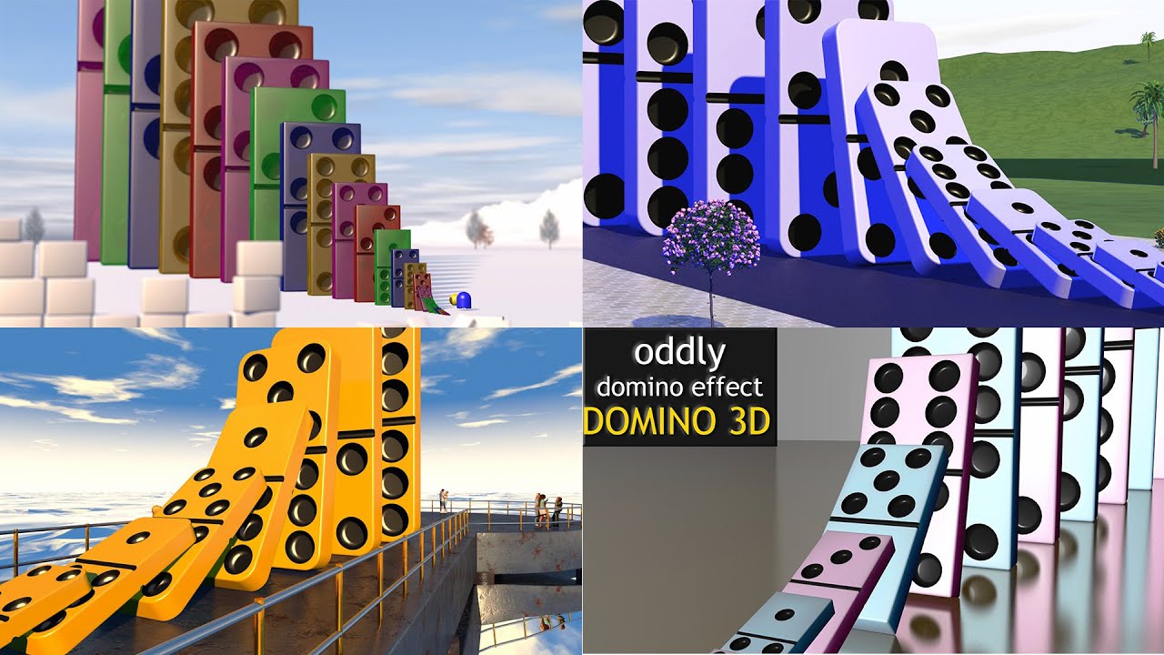 Best domino effects compilation satisfied 3d simulation animation