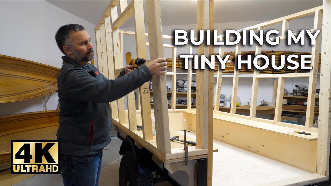 Building my TINY HOUSE on Wheels   ⭐️4K Video ⭐️ | Off Grid Cabin Build