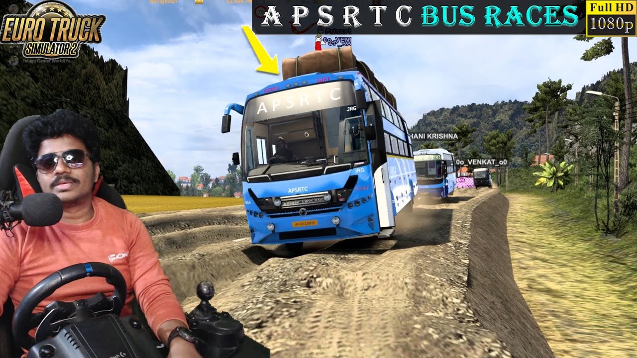 Races APSRTC New Star Liner Bus Driving Logitech G29 Steering | ETS 2 Telugu