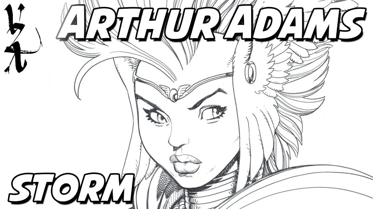 Arthur Adams drawing Storm - Queen of Asgard