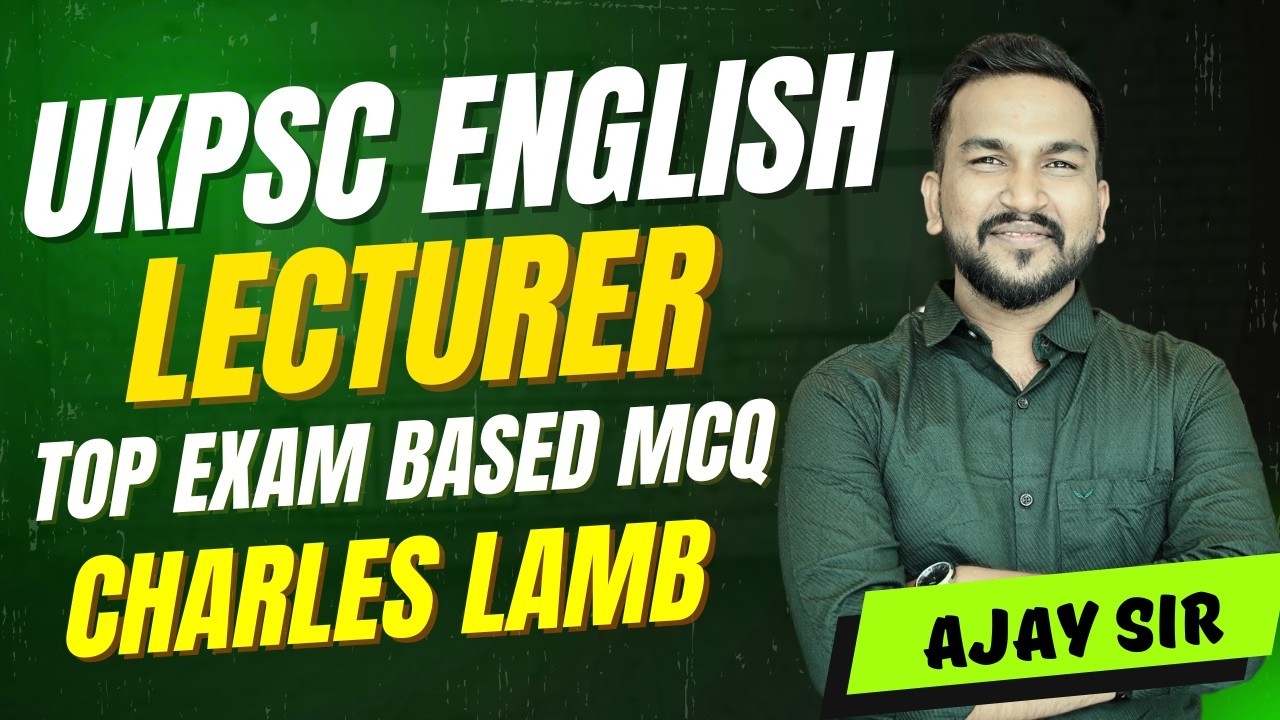 Charles Lamb Important MCQs with Answers | UKPSC Lecturer English 2026