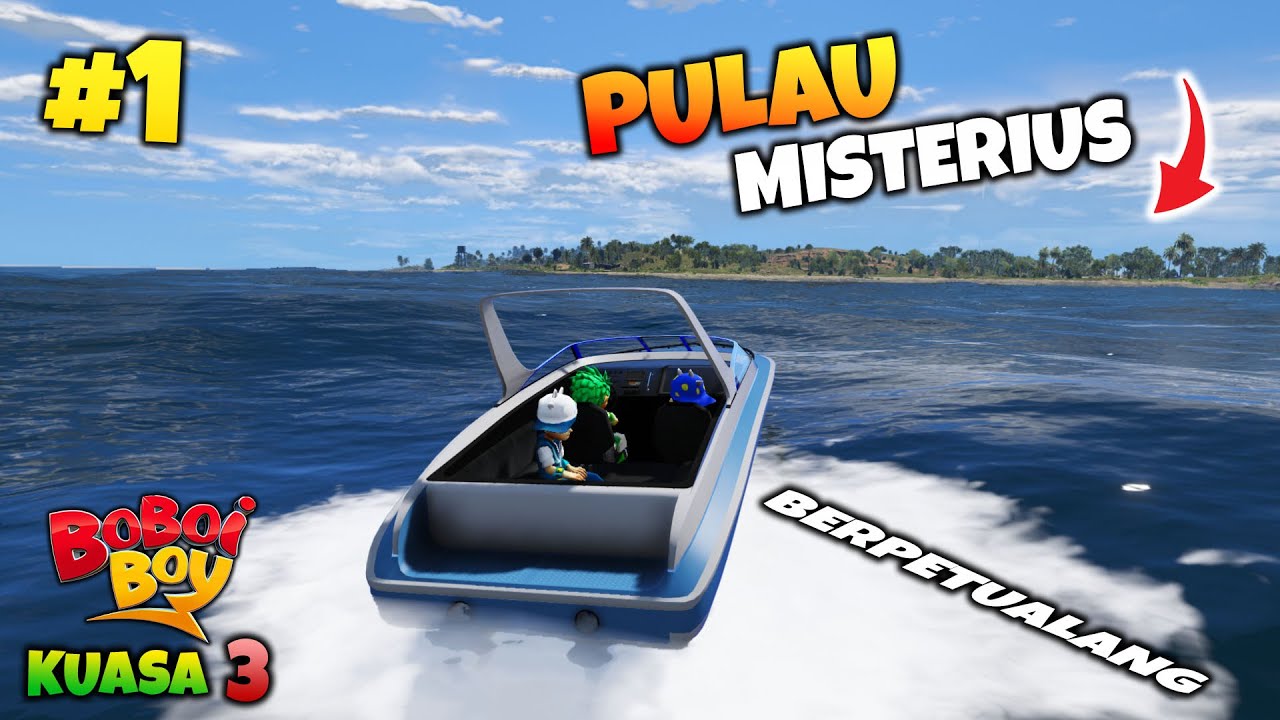 BOBOIBOY BELIUNG TOPAN DAN ANGIN PERGI KE PULAU MISTERIUS - GTA 5 MOD
