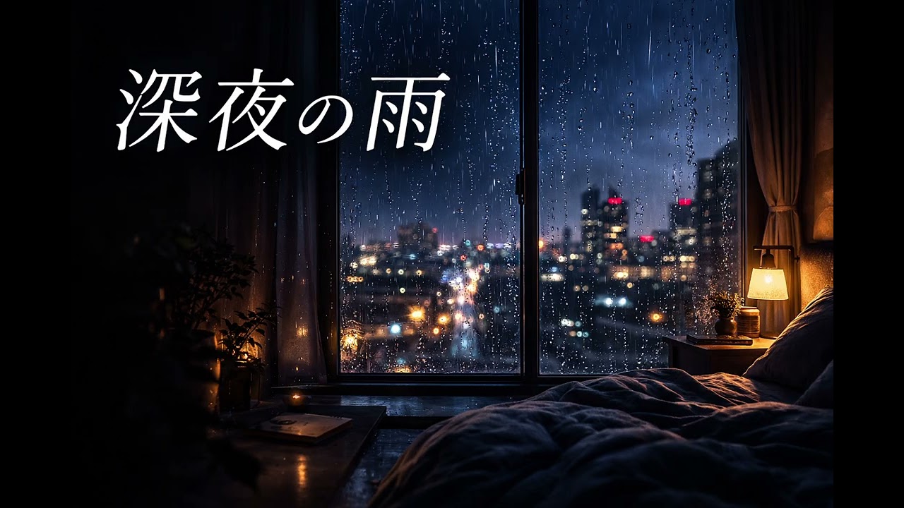 【3時間】深夜の雨音｜Rain on Window｜睡眠用BGM｜作業・読書
