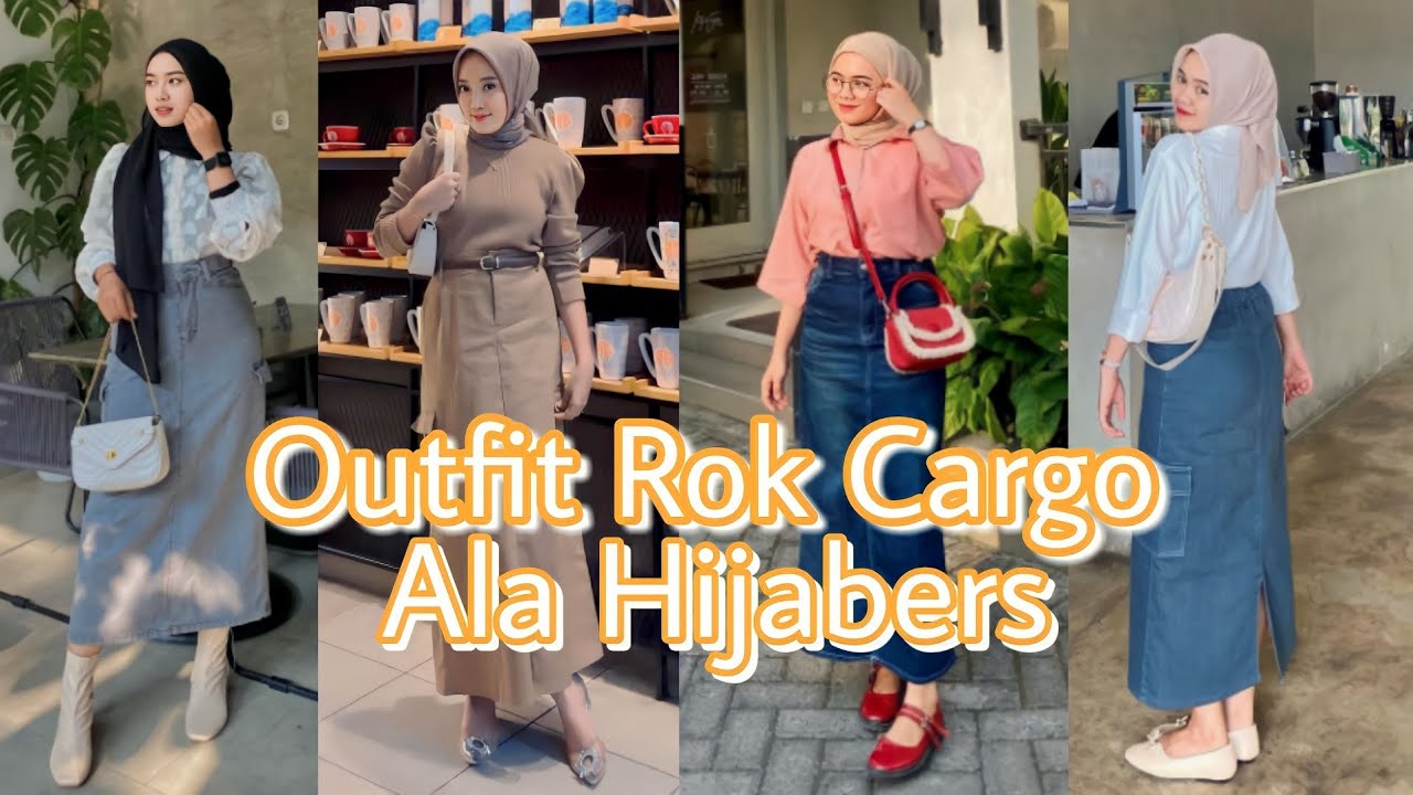 Outfit Rok Cargo Ala Hijabers | tampil cantik namun Simple ✨ Link Produk Cek di Deskripsi 🌼