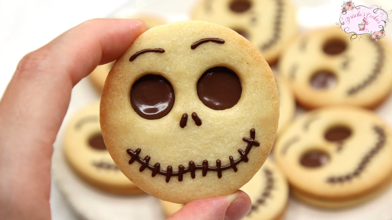 Galletas rellenas de Nutella Jack Skellington I Galletas Fáciles HALLOWEEN - Priscila's Cookies
