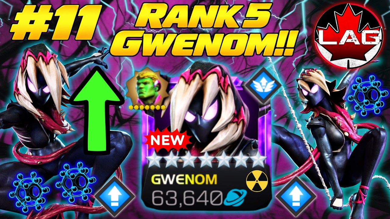 🕸 НОВАЯ R5 #11 GWENOM! 1-й ранг ➡ 5-й ранг! Прокачка и геймплей! Космическая БОМБА! &mdash; Marvel Cont...