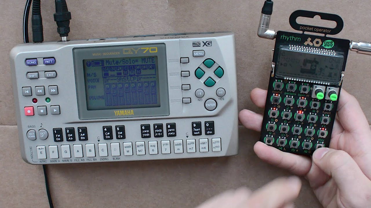 Yamaha QY70 with Teenage Engineering PO12