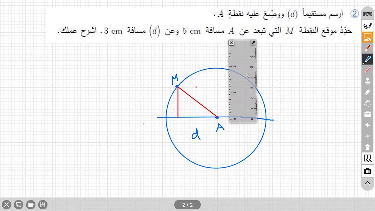 بعد نقطة عن مستقيم