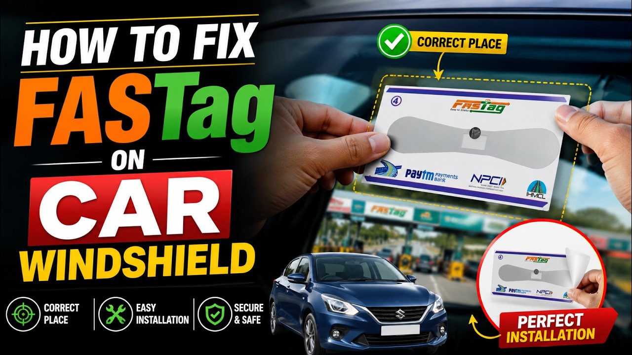How to fix FASTag on car windshield | Correct Place for FASTag fixing / Installation | Paytm FASTag