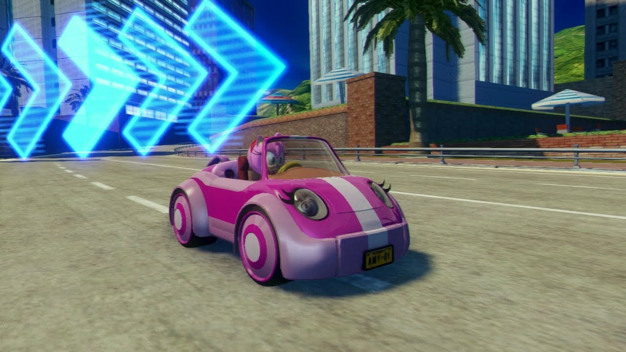 Sonic & All-Stars Racing Transformed (PS3) Amy Racing In OutRun Bay (Expert)