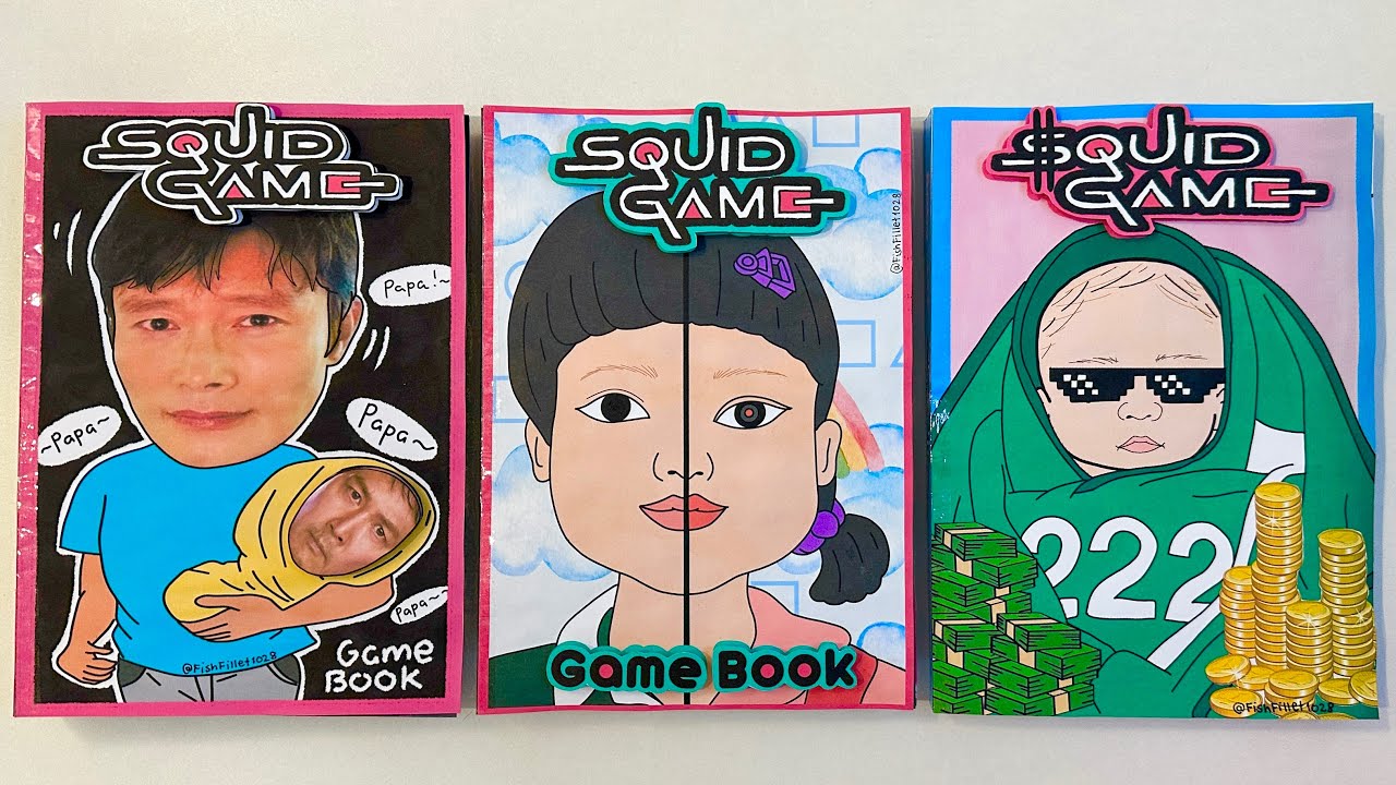 [🔫paper diy🔫] SQUID GAME PAPER PLAY GAME BOOK DIY | asmr
