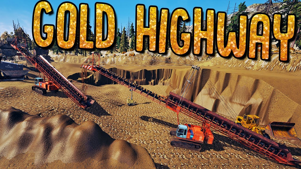 Building A Gold Mining Highway - 2x Frankenstein Conveyor Belts - Gold Rush The Game