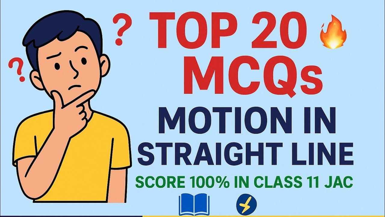 Motion in a Straight Line | Top 20 Most Expected MCQs | Class 11 Physics | JAC & CBSE 2025