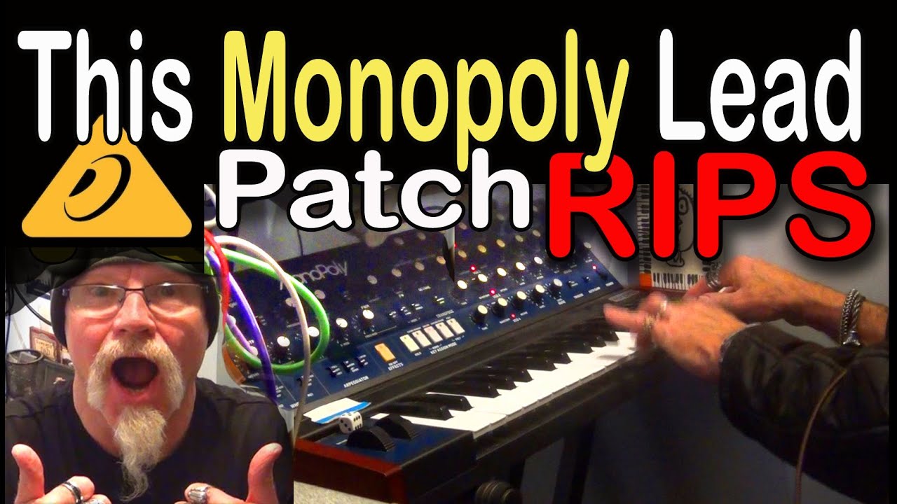 Behringer Monopoly Epic Lead sound Demo, patch sheet & Jam Session synthesizer