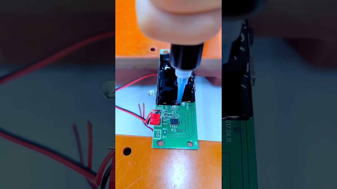 applying glue to electronic circuits #electronic #diy