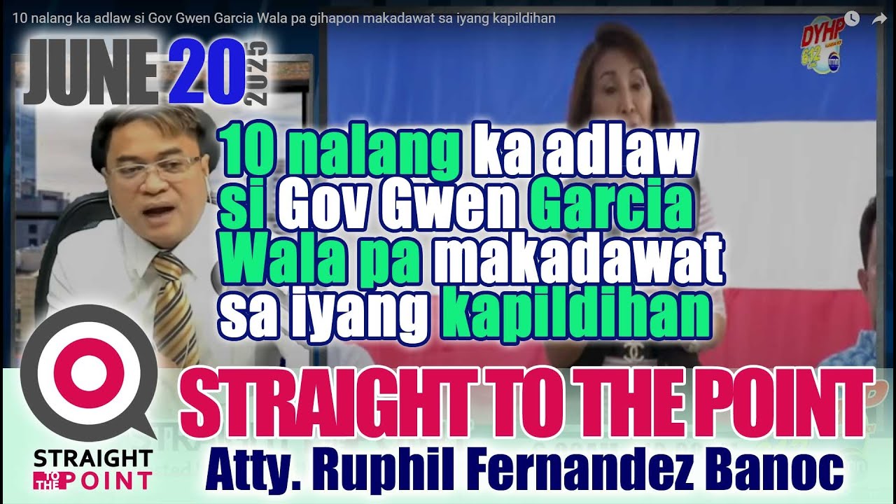 10 nalang ka adlaw si Gov Gwen Garcia Wala pa gihapon makadawat sa iyang kapildihan