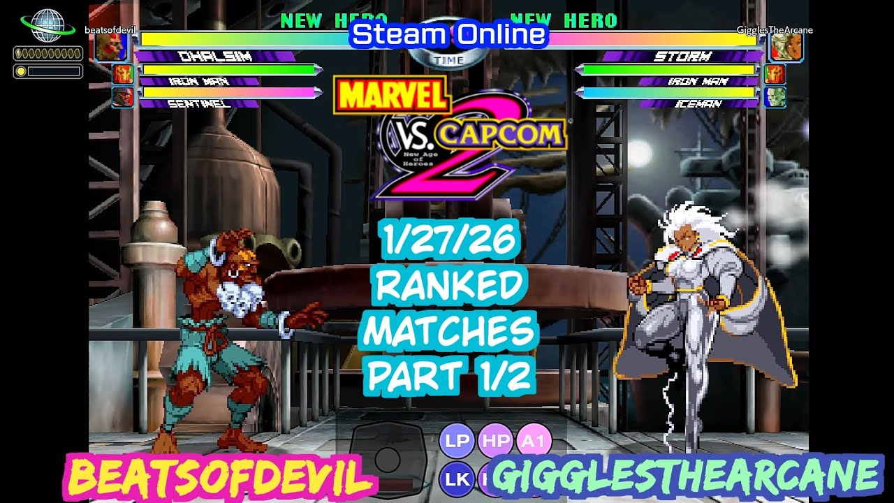 Рейтинговые матчи MvC2 Dhalsim BeatsofDevil против GigglesTheArcane 27.01.2026, часть 1 из 2, сет...