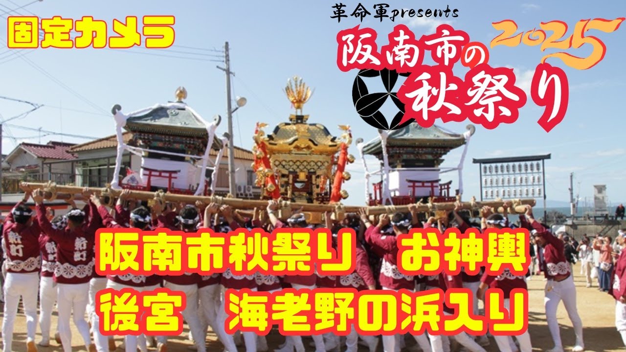 (阪南市祭2025)阪南市秋祭り御神輿　海老の浜入り(固定カメラ）
