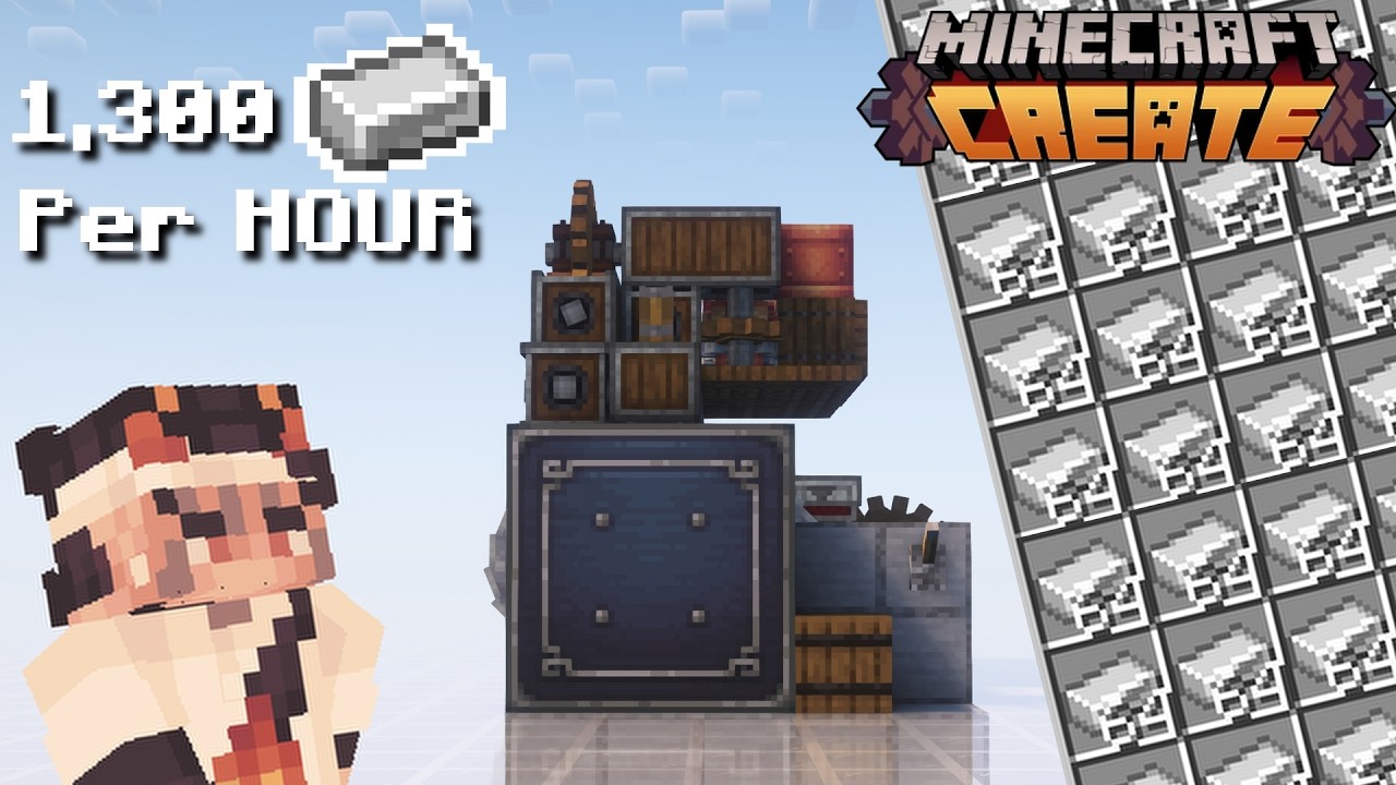 The NEW ULTIMATE CREATE IRON FARM (No Villagers) 1,300 IRON PER HOUR! |  Create Mod 0.5.1.f TUTORIAL