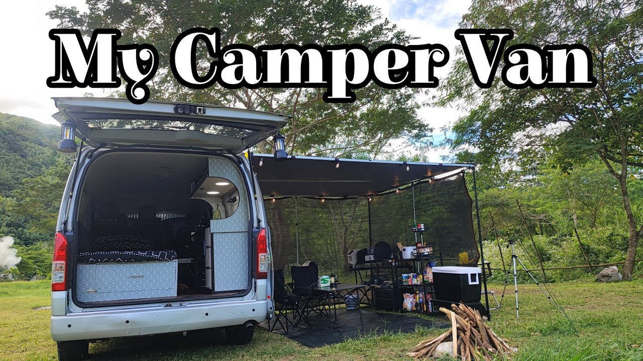 Camper Van TOUR, with OUTDOOR KITCHEN SET UP.