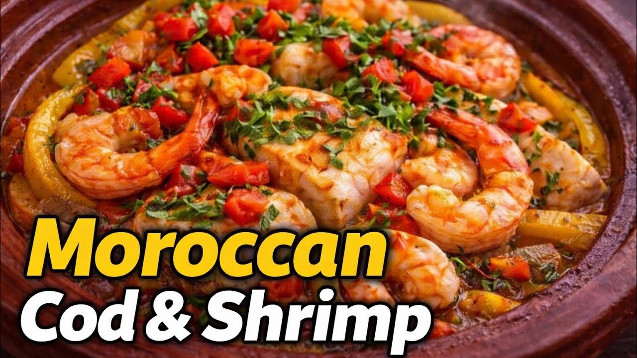 Moroccan Cod Fish & Shrimp Tagine | Easy Traditional Recipe 
