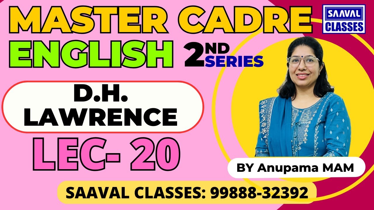 Master Cadre English DAY-20 D.H.LAWRENCE ||