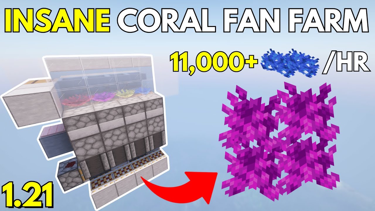 BEST CORAL FAN Farm for Minecraft Bedrock 1.21+