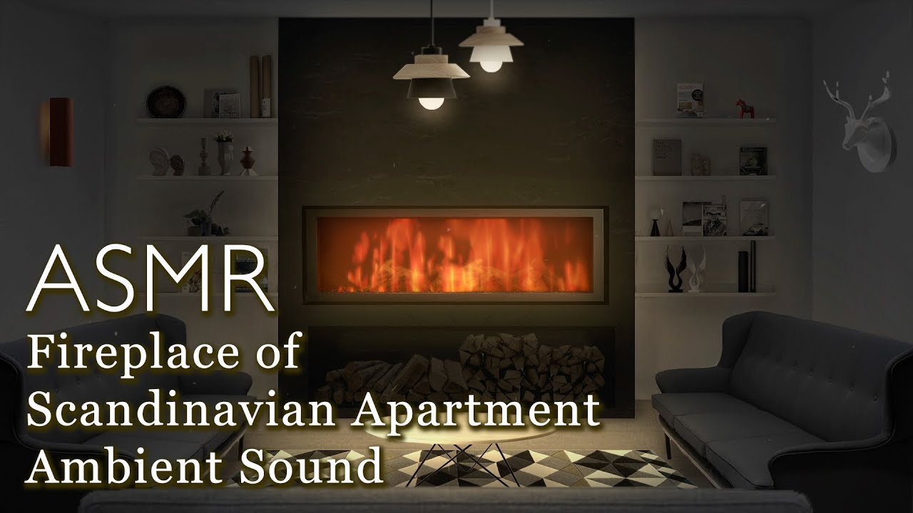 Fireplace of Scandinavian Apartment Ambience Sound